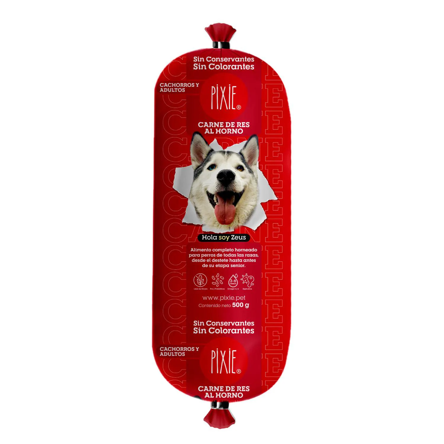 Comida Completo Congelado Para Perro Pixie Sabor A Carne 500gr