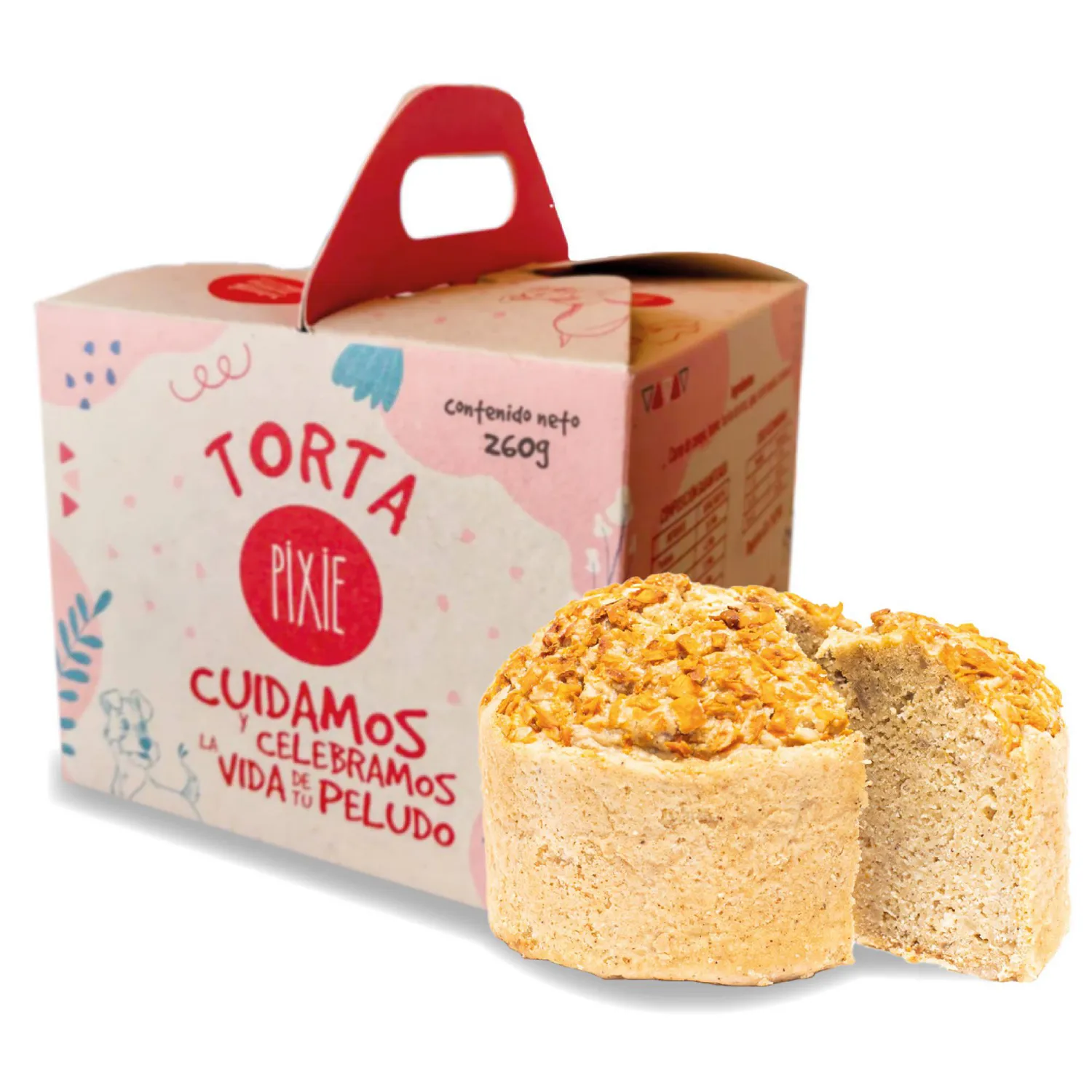 Snack Funcional Congelado Para Perro Pixie Torta Sabor A Pollo 260gr