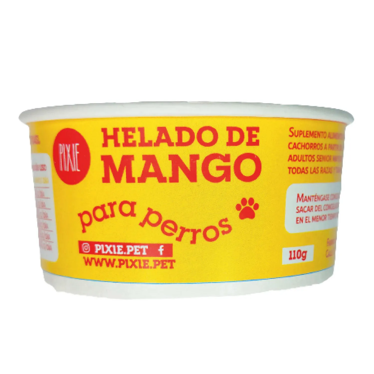 Helado Funcional De Yogurt Para Perro Pixie Sabor A Mango 110gr