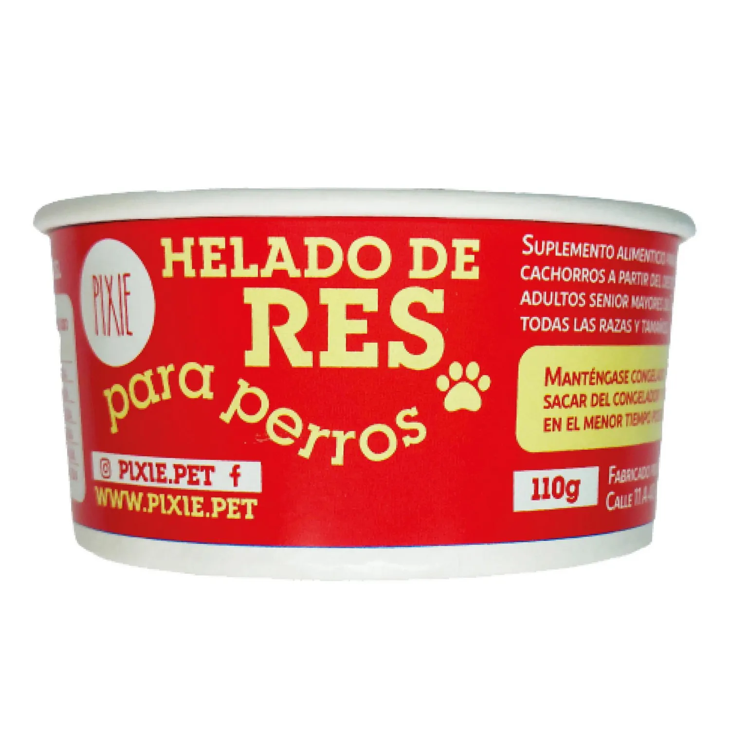 Helado Funcional De Yogurt Para Perro Pixie Sabor A Res 110gr