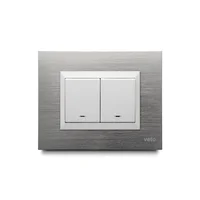 Interruptor Doble Conmutable Aluminio Blanco
