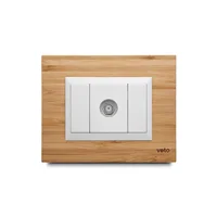 Toma Tv Coaxial Bambú Blanco