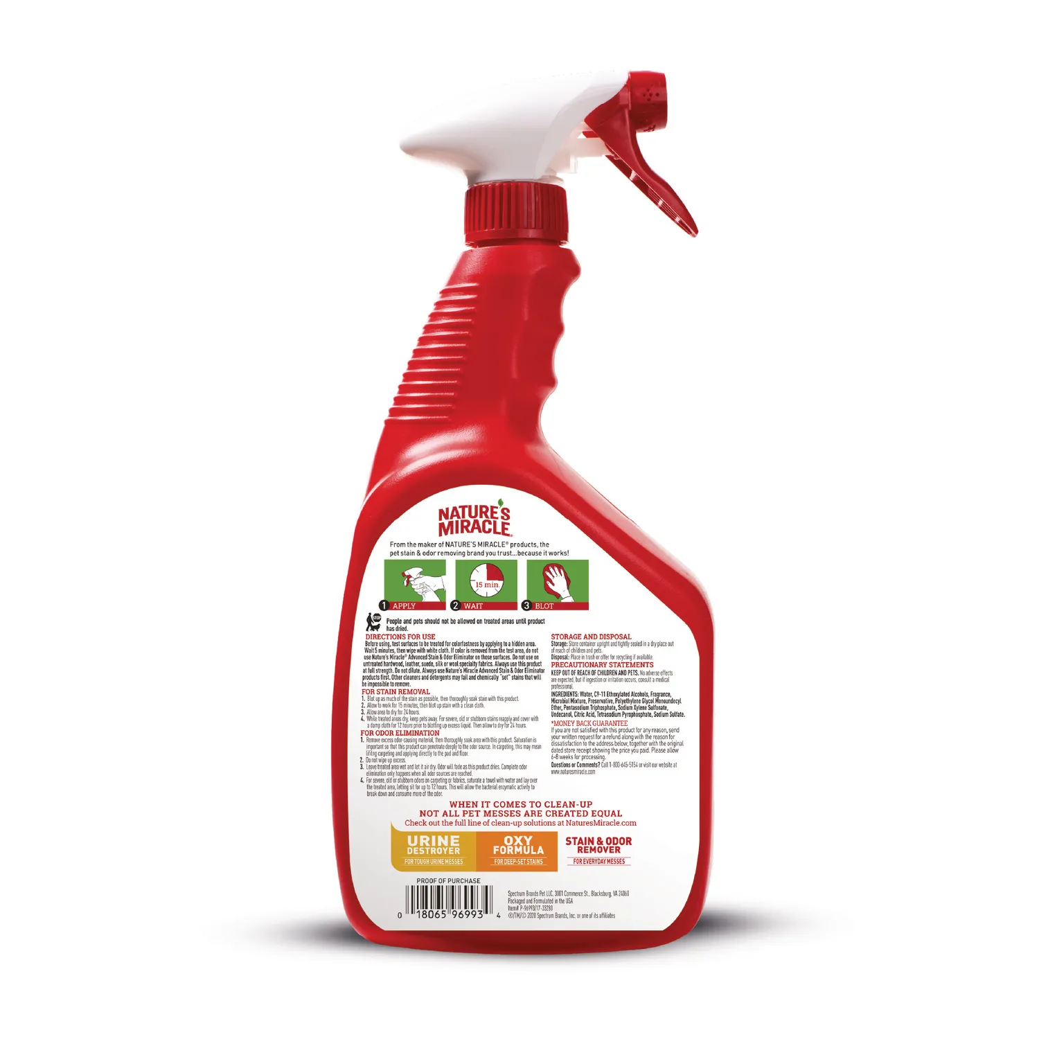 Eliminador de Manchas y Olores para Gato Natural Miracle 32oz 3