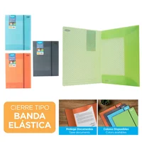 Carpeta Portadocumentos A4 con Cierre Plástica Set X 12 Unidades