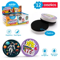 Borrador Magnético para Tablero Diseños Surtidos Set X 24 Unidades