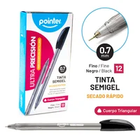 Boligrafo 0.7 Semigel Negro Ultra Precision Set X12 Unidades