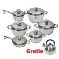 Juego de Ollas Acero Quirúrgico Bateria de Cocina Swisshome 13 Piezas