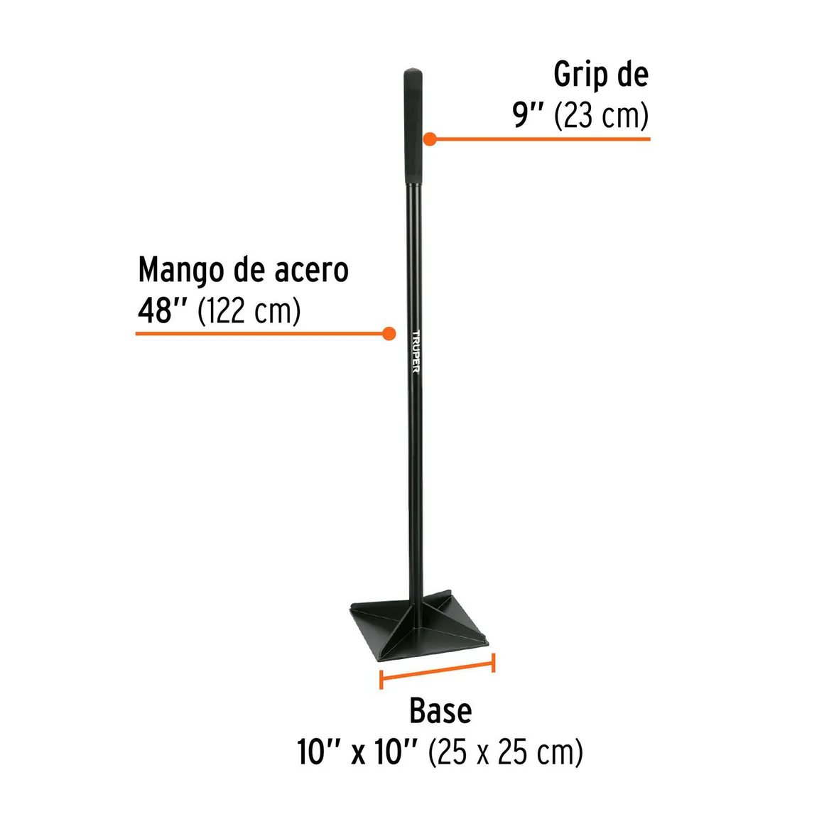 Pisón 25 x 25 cm Mango Acero 119 cm Truper + Nivel Torpedo Truper ...