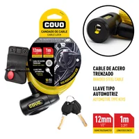 Candado de Cable 12mmx1m Uso Ligero Pza