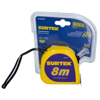 Flexómetro Cuerpo Plástico ABS 8 m x 1 Pulgada Doble Cara Surtek