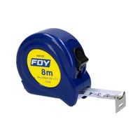Flexómetro Cuerpo Plástico ABS 8 m x 1 Pulgada Color Azul Foy