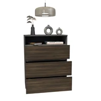 Cajonera Houck 102X80X40 Rta Plomo Nogal Eu/Blanco Mqz