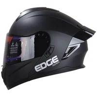 Casco Edge Abatible Boston Solido Negro Mate Xl