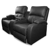 Silla Reclinable 2 Puestos Consola Push Amber Roma Negro