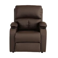 Silla Reclinable 1 Puesto Push Amber Cuero Chocolate
