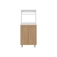 Mueble Microondas Sedona (1c) Blanco Mqz + Fresno Europeo 140x60x35.3 cm Just Home Collection