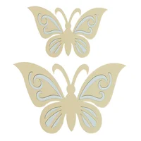 Set de 2  Apliques Mariposa 23.5x15 cm Oro Y Plata