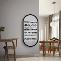 Cuadro Ovalado Frase Madera 29x59 Cm Plata Y Negro Muralia
