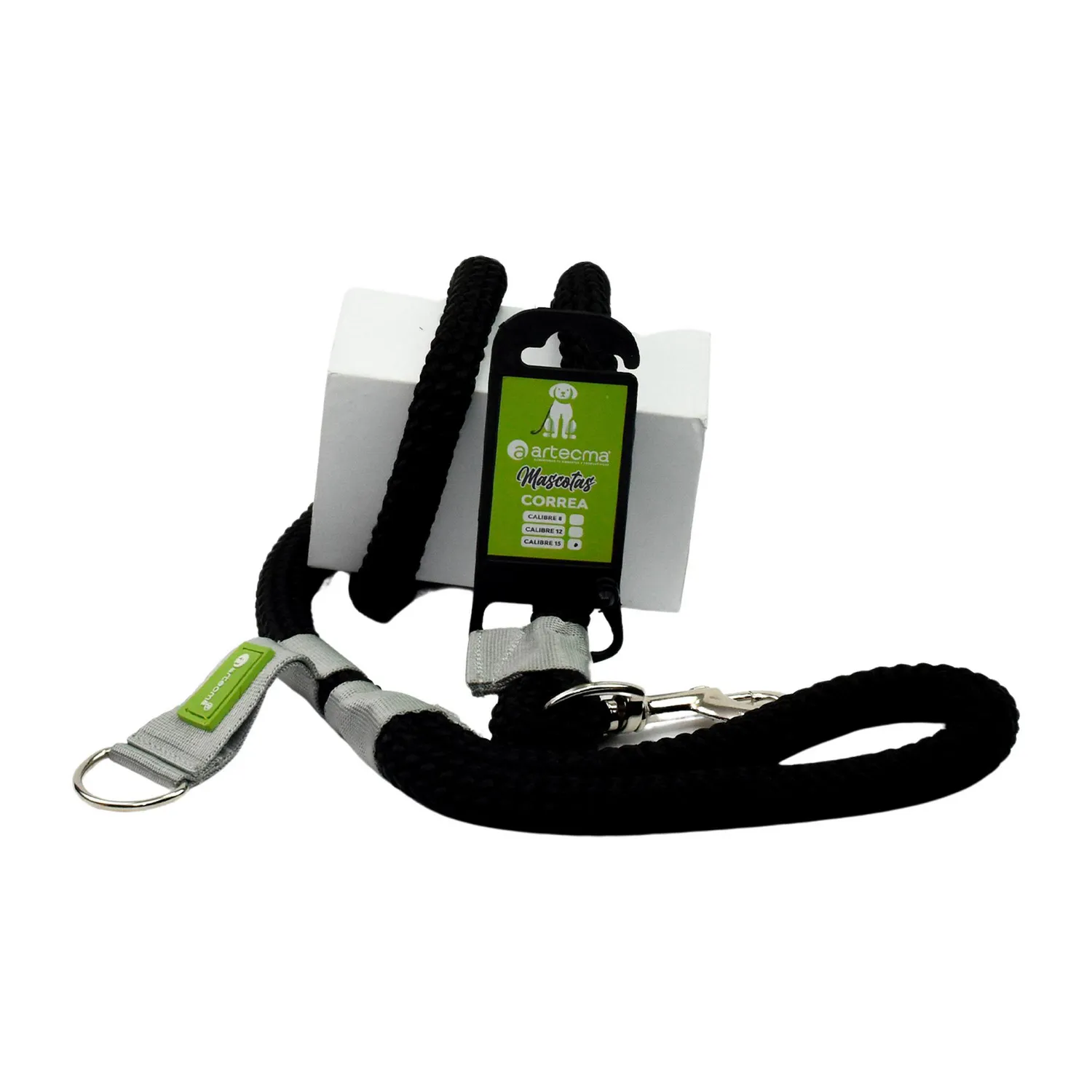 Correa Polo Calibre 15 Para Perro Negro 120cm