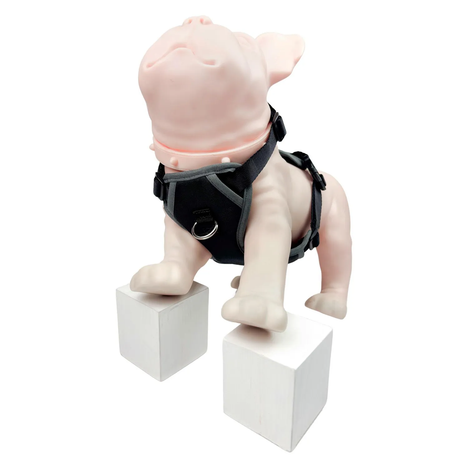 Pechera Mascota Talla m Negro y Gris