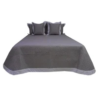 Tendido Aster Full Queen Doble Faz Gris - Blanco