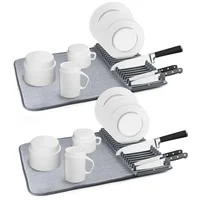 Set X2 Platero Escurridor Platos Plegable Microfibra Lavable