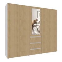 Closet Covalt 200X230X50Cm Madera Natural Blanco
