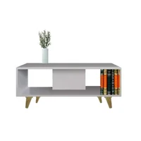 Mesa de Centro Rectangular 85X30X35Cm Blanco