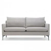 Sofa Kona 2 Puestos Tela Gris Claro