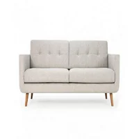 Sofa Deluxe 2 Puestos Tela Gris Claro