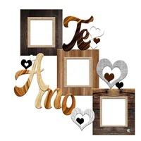 Cuadro Portarretrato Tr Te Amo - F3 (45.5cm x 43cm) Color Madera
