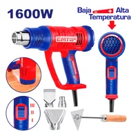 Pistola de Calor Eléctrica Emtop 1600 W 500 °C Profesional + 4 Accesorios