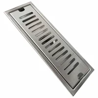 Rejilla Piso Sifon 20x10cm Ranura Acero Inox