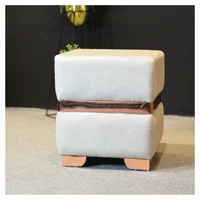 Puff Italia Moderno Beige Tela Suave