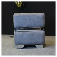 Puff Italia Moderno Gris Tela Suave