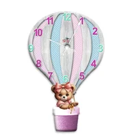 Reloj De Pared Globo Kids-Gl-01 (25.3Cm X 40Cm) Color Rosado Y Madera