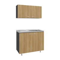 Cocina Integral 1 Metro Nápoles Eco Europeo/Wengue Incluye Mesón Liso Poceta Derecha Just Home Collection