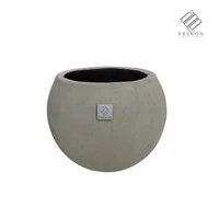 Matera en Cemento tipo Esfera Mediana con Medida 33 cm Boca x 37 cm Diámetro Set X 3 Unidades