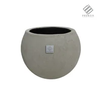 Matera en Cemento tipo Esfera Grande con Medida 40 cm Boca x 44 cm Diámetro Set X 12 Unidades