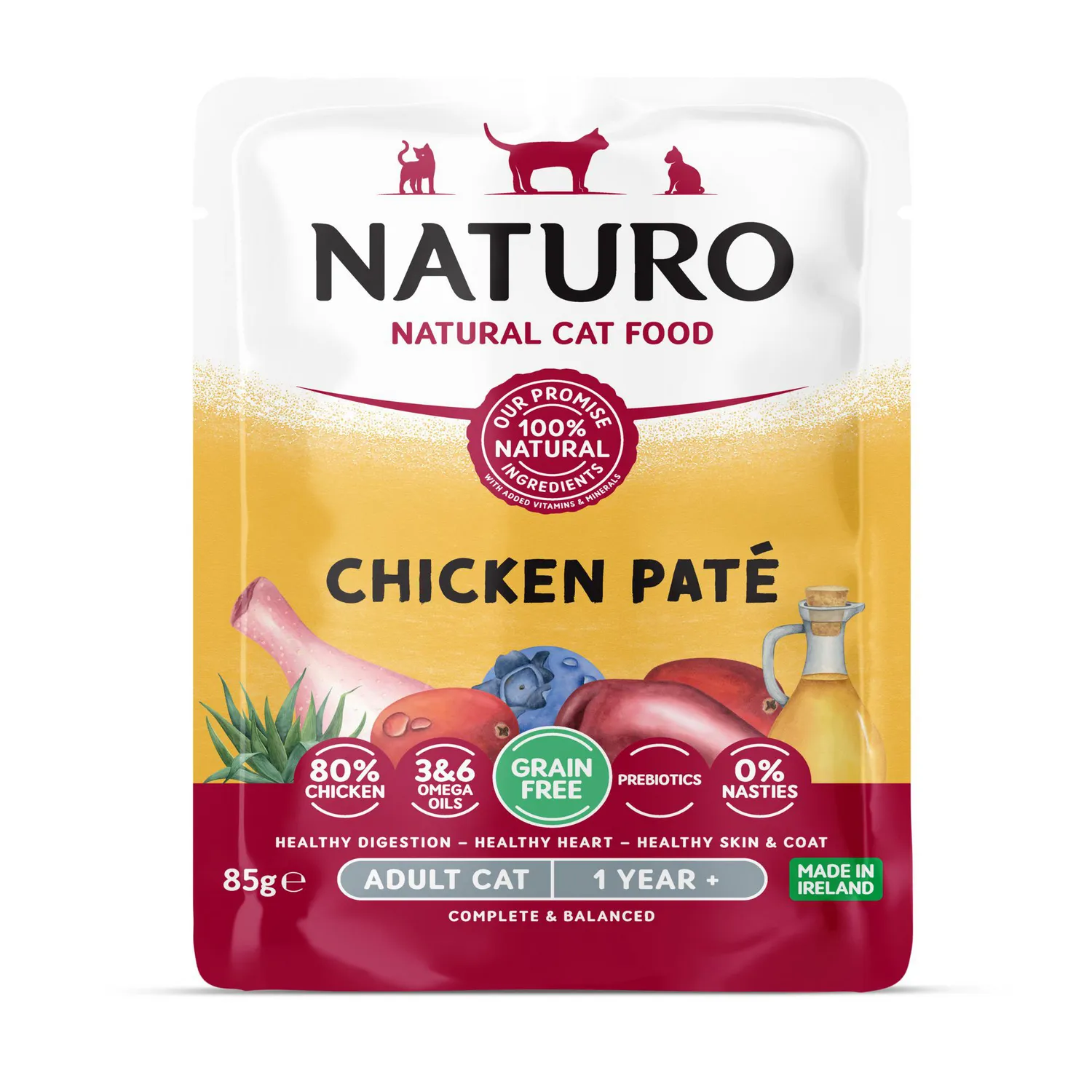 Comida Húmeda Para Gato Naturo Chicken Pate 85gr