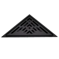 Rejilla De Piso Triangular En Acero Negro Mate 20x28cm