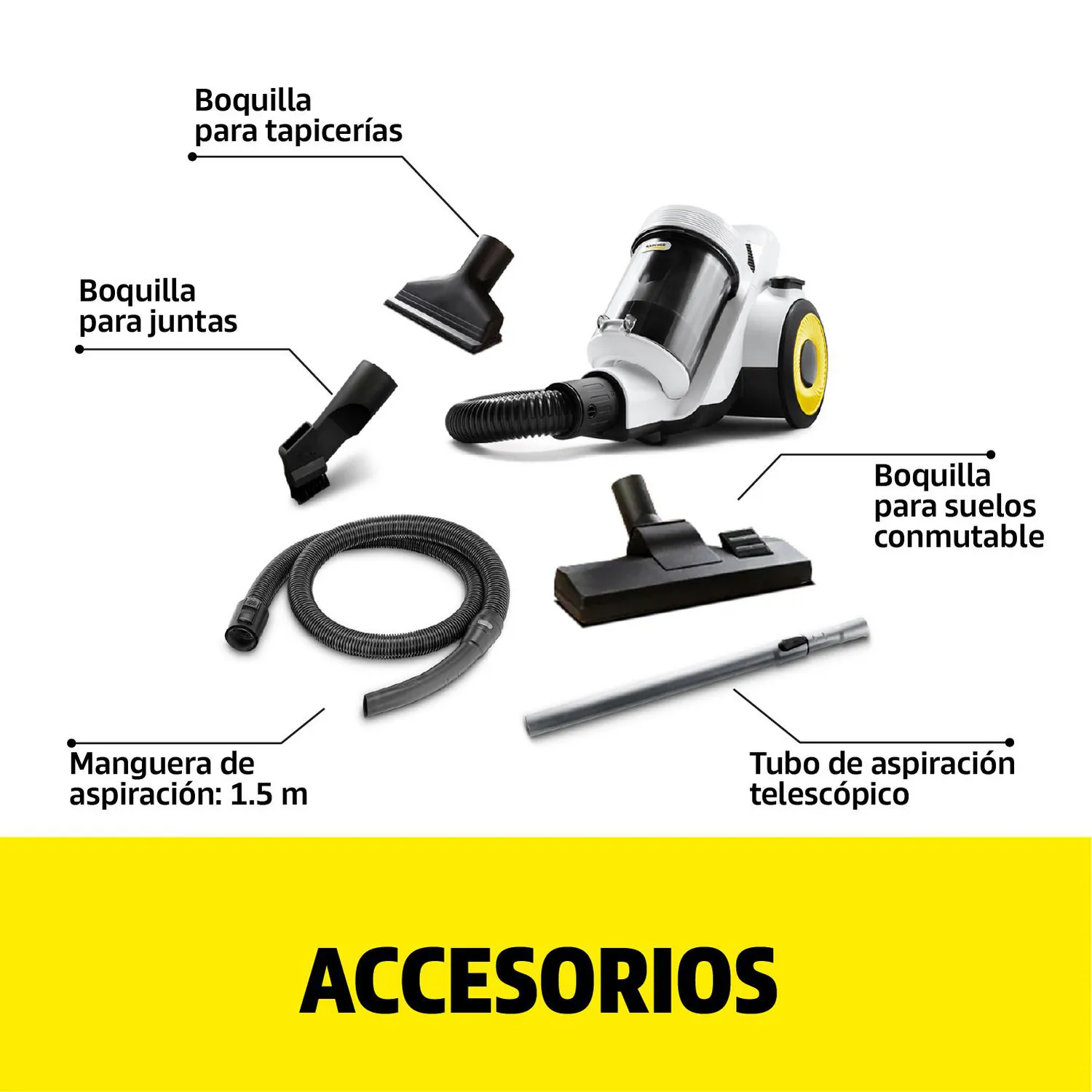 Aspiradora Sin Bolsa Vcl3 Cyclonic 1000w Karcher Blanco