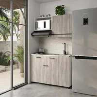 Just Home Collection Cocina Integral Lisboa 1.20 Metros Nardo Incluye Mesón Poceta Derecha con 2 Fogones a Gas Just Home Collection