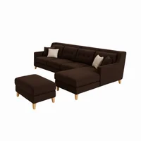 Sofá en L Derecho Texas Tela Antifluidos 260x75x80 Marrón