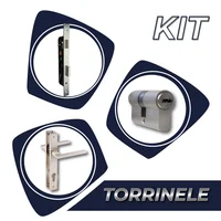 Kit 6006. Incluye Manijón Torrinele Cerradura Kl4-25. Backset 25 mm 5 Llaves Multipunto en Latón