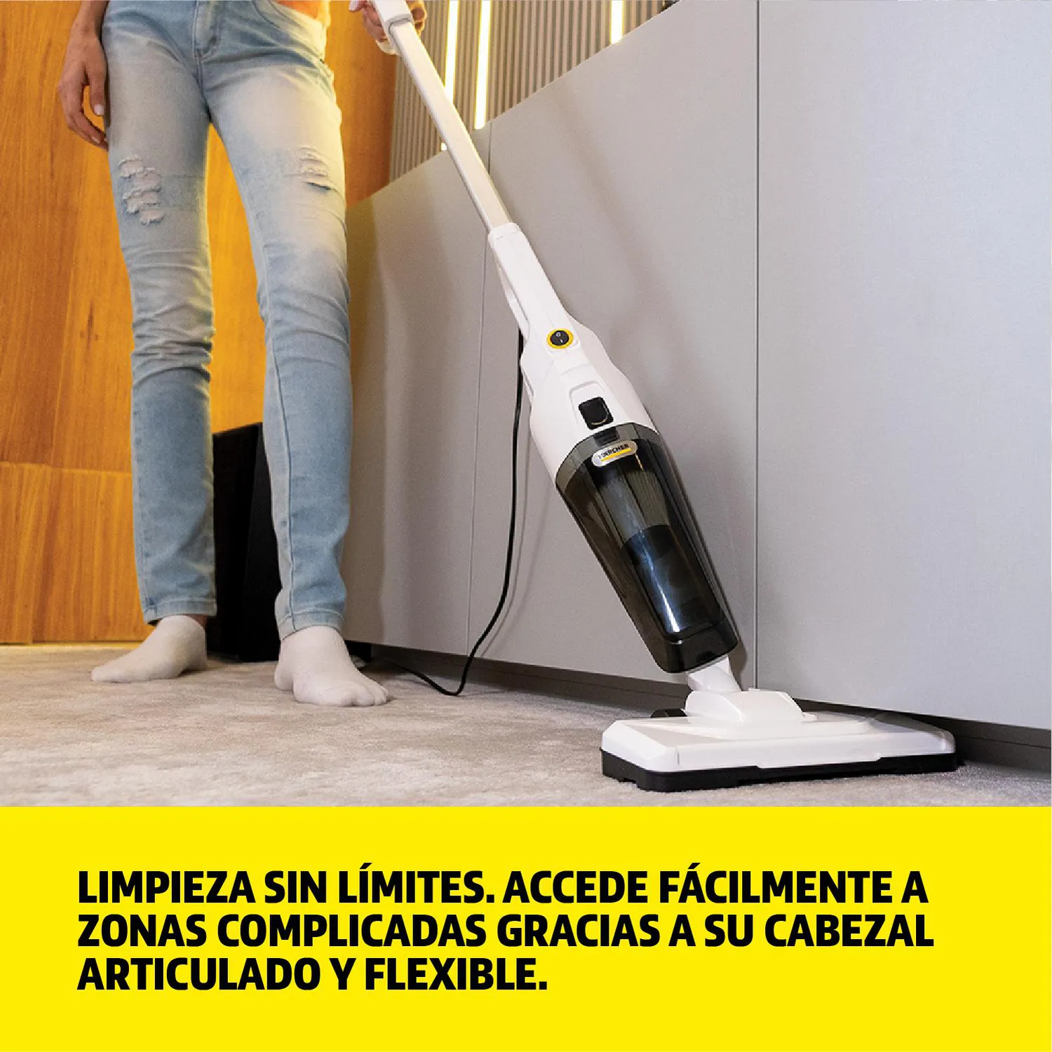 Aspiradora Vertical 2 En 1 1000 Watts Blanco Karcher 5