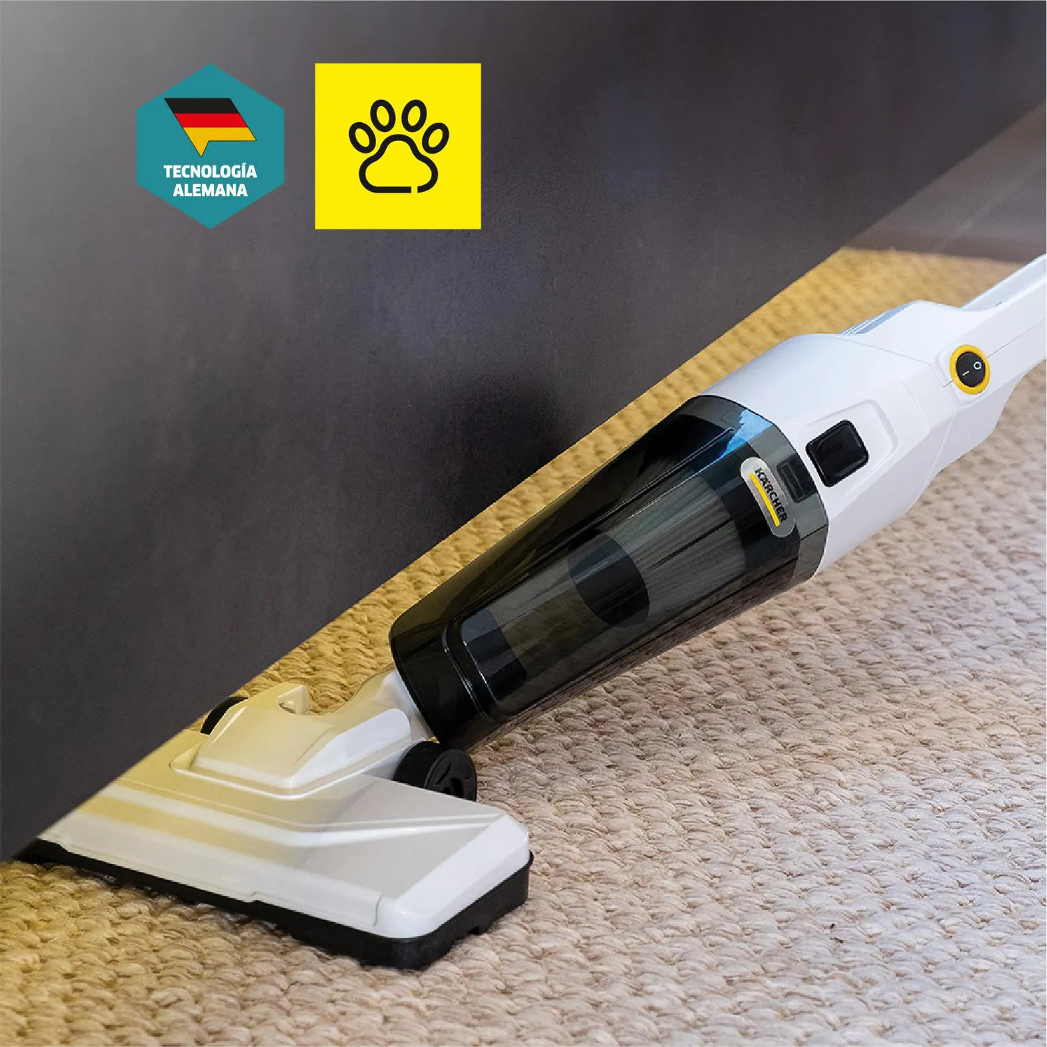 Aspiradora Vertical 2 En 1 1000 Watts Blanco Karcher 7
