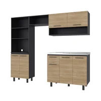 Cocina Integral 2.20 Metros Macedonia Incluye Mesón Liso Poceta Derecha Just Home Collection