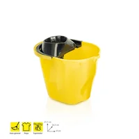 Balde Plástico 12 L + Exprimidor Amarillo Set X 6 Unidades
