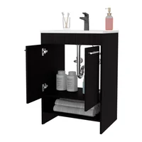 Mueble Para Lavamanos Lorenzo 60 A Piso 88X60X45 Rta Wengue